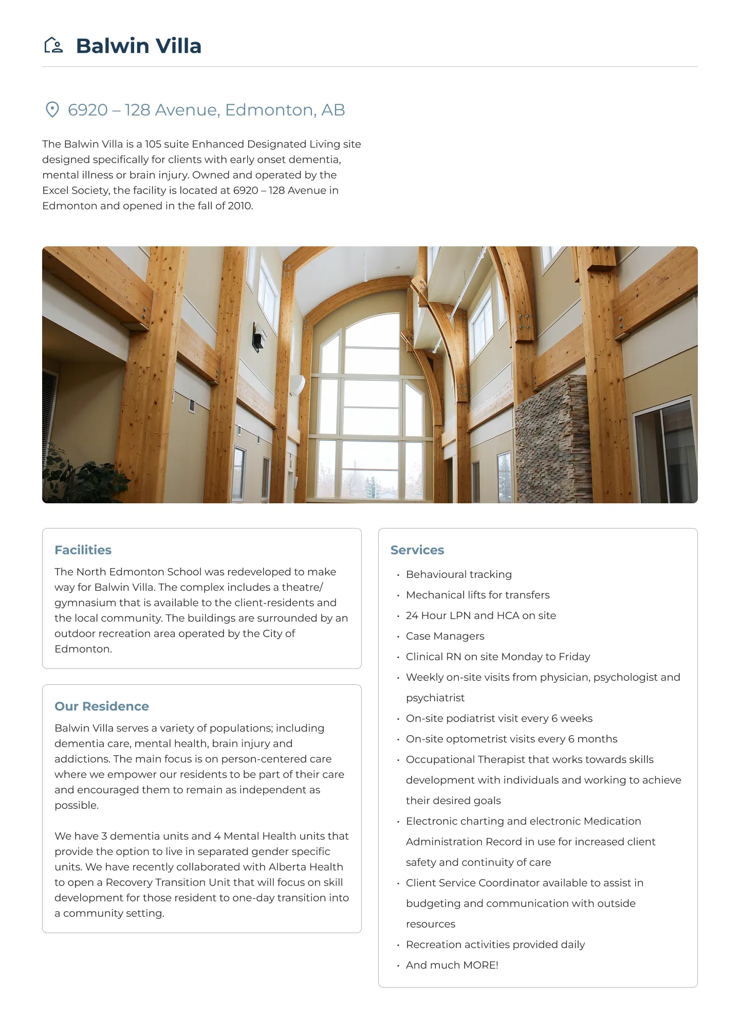 Updated content layout using boxed sections with added icons, whitespace, and visual hierarchy to improve readability and information scannability.